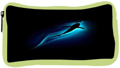 

Snoogg Eco Friendly Canvas Abstract Shark Designer Student Pen Pencil Case Coin Purse Pouch Cosmetic Makeup Bag (GREEN) Pouch(Multicolor)