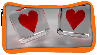 

Snoogg Eco Friendly Canvas Two Crystal Hearts Designer Student Pen Pencil Case Coin Purse Pouch Cosmetic Makeup Bag (ORANGE) Pouch(Multicolor)