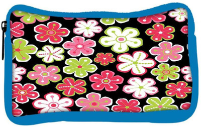 

Snoogg Eco Friendly Canvas Colorful Flowers Black Pattern Designer Student Pen Pencil Case Coin Purse Pouch Cosmetic Makeup Bag (BLUE) Pouch(Multicolor)