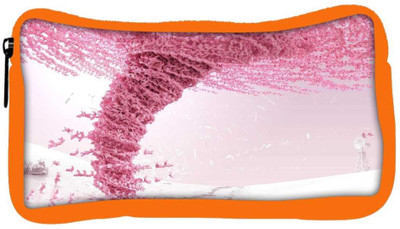 

Snoogg Eco Friendly Canvas Pink Cyclone Designer Student Pen Pencil Case Coin Purse Pouch Cosmetic Makeup Bag (ORANGE) Pouch(Multicolor)