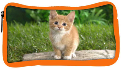 

Snoogg Eco Friendly Canvas Cute Cat Designer Student Pen Pencil Case Coin Purse Pouch Cosmetic Makeup Bag (ORANGE) Pouch(Multicolor)
