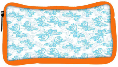 

Snoogg Eco Friendly Canvas Blue Butterfly White Pattern Designer Student Pen Pencil Case Coin Purse Pouch Cosmetic Makeup Bag (ORANGE) Pouch(Multicolor)