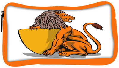 

Snoogg Eco Friendly Canvas Lion Shield Retro Student Pen Pencil Case Coin Purse Pouch Cosmetic Makeup Bag (ORANGE) Pouch(Multicolor)