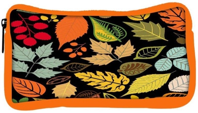 

Snoogg Eco Friendly Canvas Colorful Leaves Black Designer Student Pen Pencil Case Coin Purse Pouch Cosmetic Makeup Bag (ORANGE) Pouch(Multicolor)