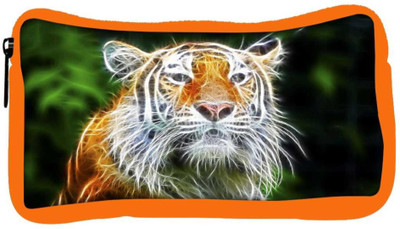 

Snoogg Eco Friendly Canvas Abstract Neon Tiger Designer Student Pen Pencil Case Coin Purse Pouch Cosmetic Makeup Bag (ORANGE) Pouch(Multicolor)