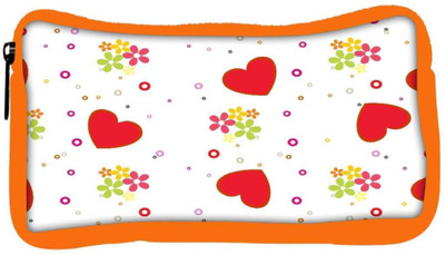 

Snoogg Eco Friendly Canvas Red Heart White Pattern Designer Student Pen Pencil Case Coin Purse Pouch Cosmetic Makeup Bag (ORANGE) Pouch(Multicolor)