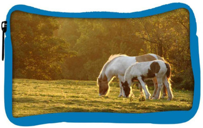 

Snoogg Eco Friendly Canvas Colorful White Horse Designer Student Pen Pencil Case Coin Purse Pouch Cosmetic Makeup Bag (BLUE) Pouch(Multicolor)
