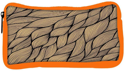 

Snoogg Eco Friendly Canvas Cream Leaves Pattern Designer Student Pen Pencil Case Coin Purse Pouch Cosmetic Makeup Bag (ORANGE) Pouch(Multicolor)