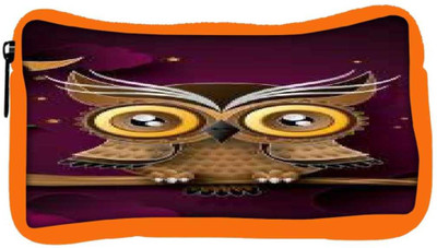 

Snoogg Eco Friendly Canvas Abstract Owl Designer Student Pen Pencil Case Coin Purse Pouch Cosmetic Makeup Bag (ORANGE) Pouch(Multicolor)