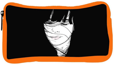 

Snoogg Eco Friendly Canvas Girl Hair Blown By The Wind Black Designer Student Pen Pencil Case Coin Purse Pouch Cosmetic Makeup Bag (ORANGE) Pouch(Multicolor)