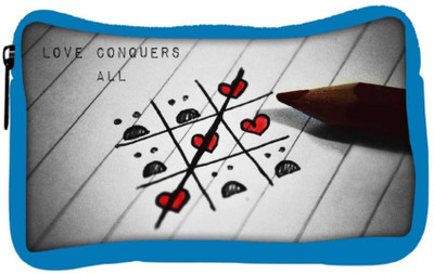 

Snoogg Eco Friendly Canvas Love Conquers All Designer Student Pen Pencil Case Coin Purse Pouch Cosmetic Makeup Bag (BLUE) Pouch(Multicolor)