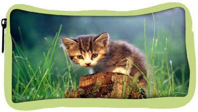

Snoogg Eco Friendly Canvas Kitty Designer Student Pen Pencil Case Coin Purse Pouch Cosmetic Makeup Bag (GREEN) Pouch(Multicolor)