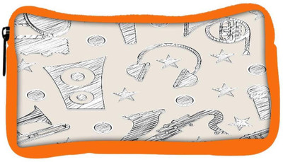 

Snoogg Eco Friendly Canvas Music Beats Designer Student Pen Pencil Case Coin Purse Pouch Cosmetic Makeup Bag (ORANGE) Pouch(Multicolor)