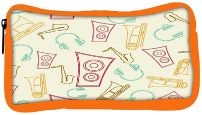 

Snoogg Eco Friendly Canvas Speakers And Jazz Designer Student Pen Pencil Case Coin Purse Pouch Cosmetic Makeup Bag (ORANGE) Pouch(Multicolor)