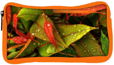 

Snoogg Eco Friendly Canvas Water Drops On Leaf Designer Student Pen Pencil Case Coin Purse Pouch Cosmetic Makeup Bag (ORANGE) Pouch(Multicolor)