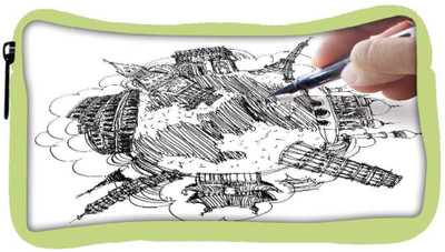 

Snoogg Eco Friendly Canvas Hand Drawing The Dream Travel Around The World Student Pen Pencil Case Coin Purse Pouch Cosmetic Makeup Bag (GREEN) Pouch(Multicolor)