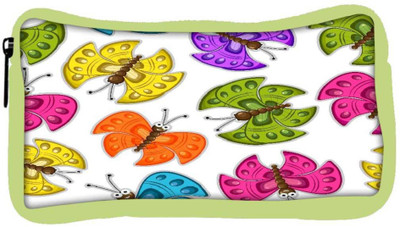 

Snoogg Eco Friendly Canvas Colorful Butterflies Designer Student Pen Pencil Case Coin Purse Pouch Cosmetic Makeup Bag (GREEN) Pouch(Multicolor)