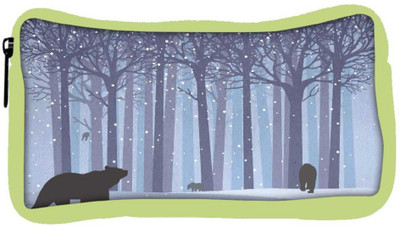 

Snoogg Eco Friendly Canvas Winter Forest Bear Designer Student Pen Pencil Case Coin Purse Pouch Cosmetic Makeup Bag (GREEN) Pouch(Multicolor)