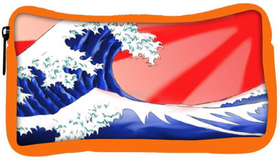 

Snoogg Eco Friendly Canvas Sea Waves Designer Student Pen Pencil Case Coin Purse Pouch Cosmetic Makeup Bag (ORANGE) Pouch(Multicolor)