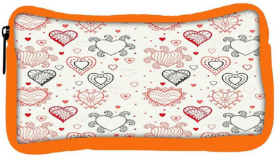

Snoogg Eco Friendly Canvas Abstract Hearts White Pattern Designer Student Pen Pencil Case Coin Purse Pouch Cosmetic Makeup Bag (ORANGE) Pouch(Multicolor)