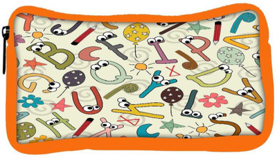 

Snoogg Eco Friendly Canvas Alphabets Eyes Designer Student Pen Pencil Case Coin Purse Pouch Cosmetic Makeup Bag (ORANGE) Pouch(Multicolor)
