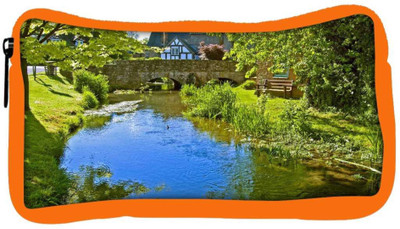 

Snoogg Eco Friendly Canvas Lake Side Garden Designer Student Pen Pencil Case Coin Purse Pouch Cosmetic Makeup Bag (ORANGE) Pouch(Multicolor)