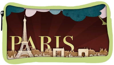 

Snoogg Eco Friendly Canvas Paper Paris Designer Student Pen Pencil Case Coin Purse Pouch Cosmetic Makeup Bag (GREEN) Pouch(Multicolor)