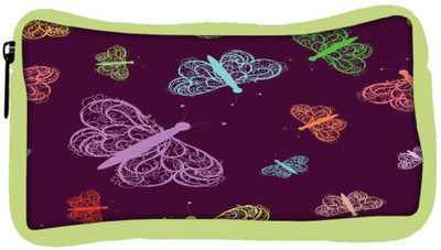 

Snoogg Eco Friendly Canvas Colorful Butterflies Designer Student Pen Pencil Case Coin Purse Pouch Cosmetic Makeup Bag (GREEN) Pouch(Multicolor)