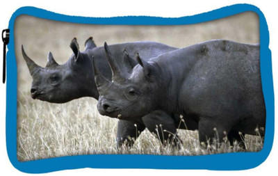 

Snoogg Eco Friendly Canvas Black Rhino Designer Student Pen Pencil Case Coin Purse Pouch Cosmetic Makeup Bag (BLUE) Pouch(Multicolor)