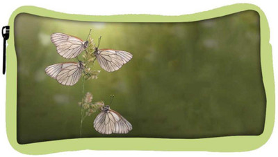 

Snoogg Eco Friendly Canvas White Butterfly Designer Student Pen Pencil Case Coin Purse Pouch Cosmetic Makeup Bag (GREEN) Pouch(Multicolor)