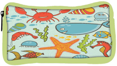 

Snoogg Eco Friendly Canvas Fish World Blue Pattern Designer Student Pen Pencil Case Coin Purse Pouch Cosmetic Makeup Bag (GREEN) Pouch(Multicolor)