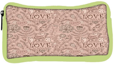 

Snoogg Eco Friendly Canvas Love Birds Cream Pattern Designer Student Pen Pencil Case Coin Purse Pouch Cosmetic Makeup Bag (GREEN) Pouch(Multicolor)