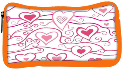 

Snoogg Eco Friendly Canvas Abstract Pink Heart White Pattern Designer Student Pen Pencil Case Coin Purse Pouch Cosmetic Makeup Bag (ORANGE) Pouch(Multicolor)