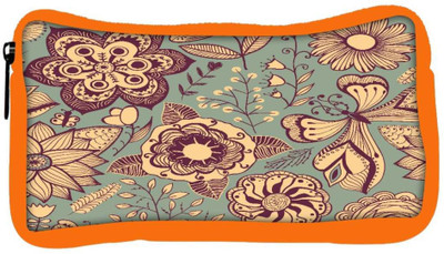 

Snoogg Eco Friendly Canvas Abstract Floral Background Student Pen Pencil Case Coin Purse Pouch Cosmetic Makeup Bag (ORANGE) Pouch(Multicolor)