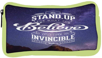 

Snoogg Eco Friendly Canvas Stand Up And Believe 2740 Student Pen Pencil Case Coin Purse Pouch Cosmetic Makeup Bag (GREEN) Pouch(Multicolor)