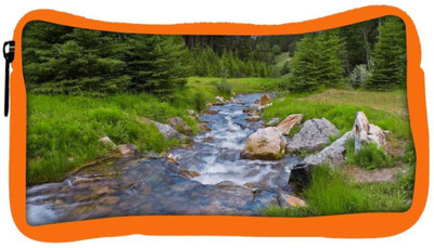 

Snoogg Eco Friendly Canvas Water Flowing Through The Garden Designer Student Pen Pencil Case Coin Purse Pouch Cosmetic Makeup Bag (ORANGE) Pouch(Multicolor)