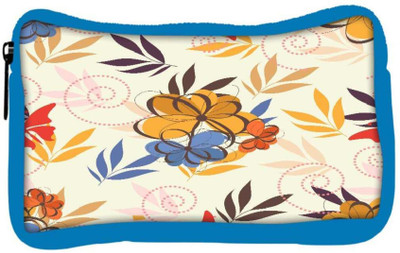 

Snoogg Eco Friendly Canvas Colorful Flowers Designer Student Pen Pencil Case Coin Purse Pouch Cosmetic Makeup Bag (BLUE) Pouch(Multicolor)