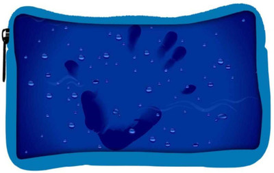 

Snoogg Eco Friendly Canvas Hand Print Designer Student Pen Pencil Case Coin Purse Pouch Cosmetic Makeup Bag (BLUE) Pouch(Multicolor)