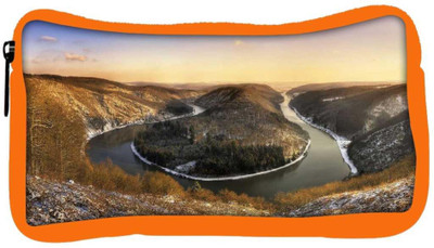 

Snoogg Eco Friendly Canvas Zig Zag Lake Designer Student Pen Pencil Case Coin Purse Pouch Cosmetic Makeup Bag (ORANGE) Pouch(Multicolor)