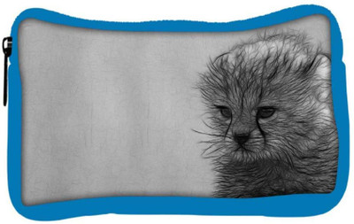 

Snoogg Eco Friendly Canvas Hairy Cat Designer Student Pen Pencil Case Coin Purse Pouch Cosmetic Makeup Bag (BLUE) Pouch(Multicolor)
