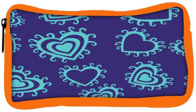 

Snoogg Eco Friendly Canvas Green Heart Blue Pattern Designer Student Pen Pencil Case Coin Purse Pouch Cosmetic Makeup Bag (ORANGE) Pouch(Multicolor)