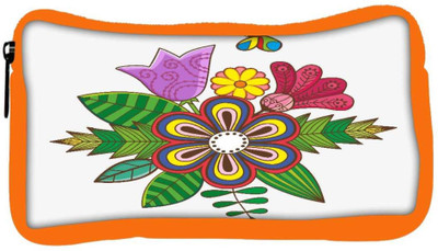 

Snoogg Eco Friendly Canvas Floral Background Student Pen Pencil Case Coin Purse Pouch Cosmetic Makeup Bag (ORANGE) Pouch(Multicolor)