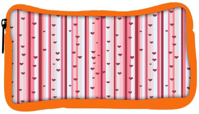 

Snoogg Eco Friendly Canvas Small Hearts Red Strips Designer Student Pen Pencil Case Coin Purse Pouch Cosmetic Makeup Bag (ORANGE) Pouch(Multicolor)