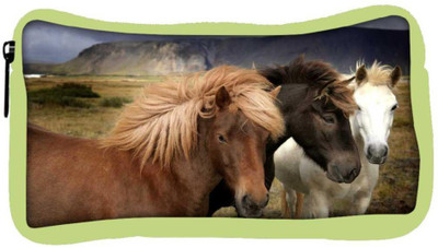 

Snoogg Eco Friendly Canvas Colorful Horses Designer Student Pen Pencil Case Coin Purse Pouch Cosmetic Makeup Bag (GREEN) Pouch(Multicolor)