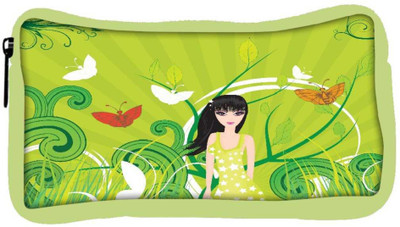 

Snoogg Eco Friendly Canvas Abstract Illustration Student Pen Pencil Case Coin Purse Pouch Cosmetic Makeup Bag (GREEN) Pouch(Multicolor)