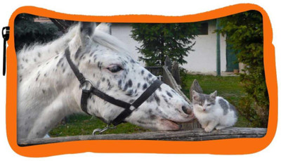 

Snoogg Eco Friendly Canvas Horse And Cat Designer Student Pen Pencil Case Coin Purse Pouch Cosmetic Makeup Bag (ORANGE) Pouch(Multicolor)