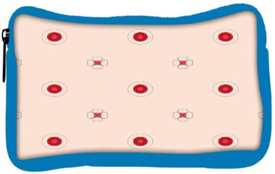 

Snoogg Eco Friendly Canvas Red Spots Flower Designer Student Pen Pencil Case Coin Purse Pouch Cosmetic Makeup Bag (BLUE) Pouch(Multicolor)