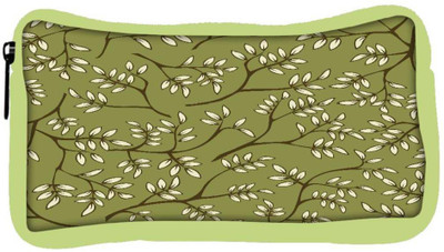 

Snoogg Eco Friendly Canvas White Leaves Pattern Green Designer Student Pen Pencil Case Coin Purse Pouch Cosmetic Makeup Bag (GREEN) Pouch(Multicolor)