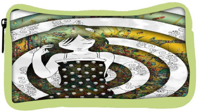 

Snoogg Eco Friendly Canvas Girl On A Coloful Pattern 2779 Student Pen Pencil Case Coin Purse Pouch Cosmetic Makeup Bag (GREEN) Pouch(Multicolor)