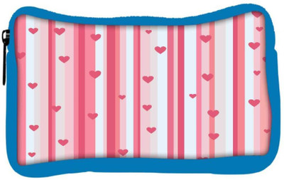

Snoogg Eco Friendly Canvas Small Hearts Strips Pattern Designer Student Pen Pencil Case Coin Purse Pouch Cosmetic Makeup Bag (BLUE) Pouch(Multicolor)